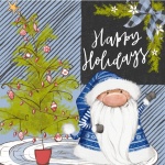 Christmas Gnome Blue Card
