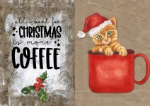 Christmas Coffee Cat Kitten