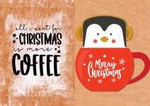 Christmas Coffee Penguin