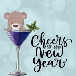 New Year Bear In Martini