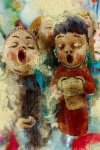 Watercolor Children Carolers