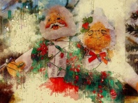 Watercolor Santa And Mrs. Santa