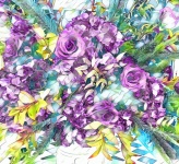 Artistic Rose Bouquet Digital Art