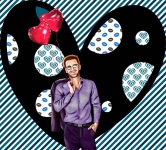 Man With Balloons Valentine Poster