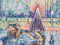 Swan And Christmas Tree