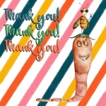 Cute Worm Thank You Card
