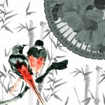 Watercolor Asian Birds