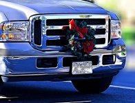 Wreath On Truck Grill
