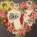 Vintage Floral Valentine Heart