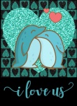 Glitter Dolphin Valentine Card