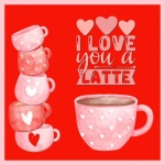Coffee Latte Valentine Card