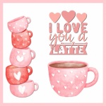 Coffee Latte Valentine Card