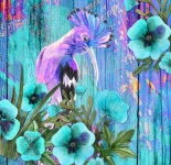 Tropical Bird Floral Watercolor