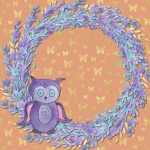 Cute Owl Lilac Wreath