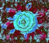 Digital Art Textured Flower Poster