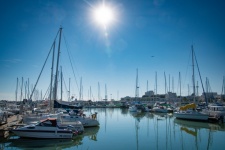 Marina, Sun, Boats