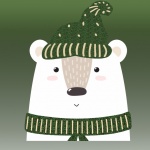 Polar Bear Hat And Scarf Cutout
