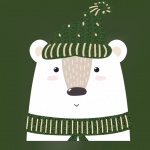 Polar Bear With Hat And Scarf