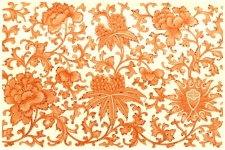 Victorian Flowers Pattern Orange