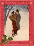 Vintage Couple Romantic Winter Walk