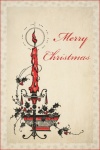 Vintage Candle Christmas Postcard