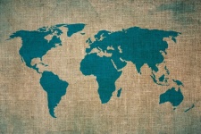World Map Globe Canvas Vintage
