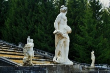 White Statue On Staircase Cascade