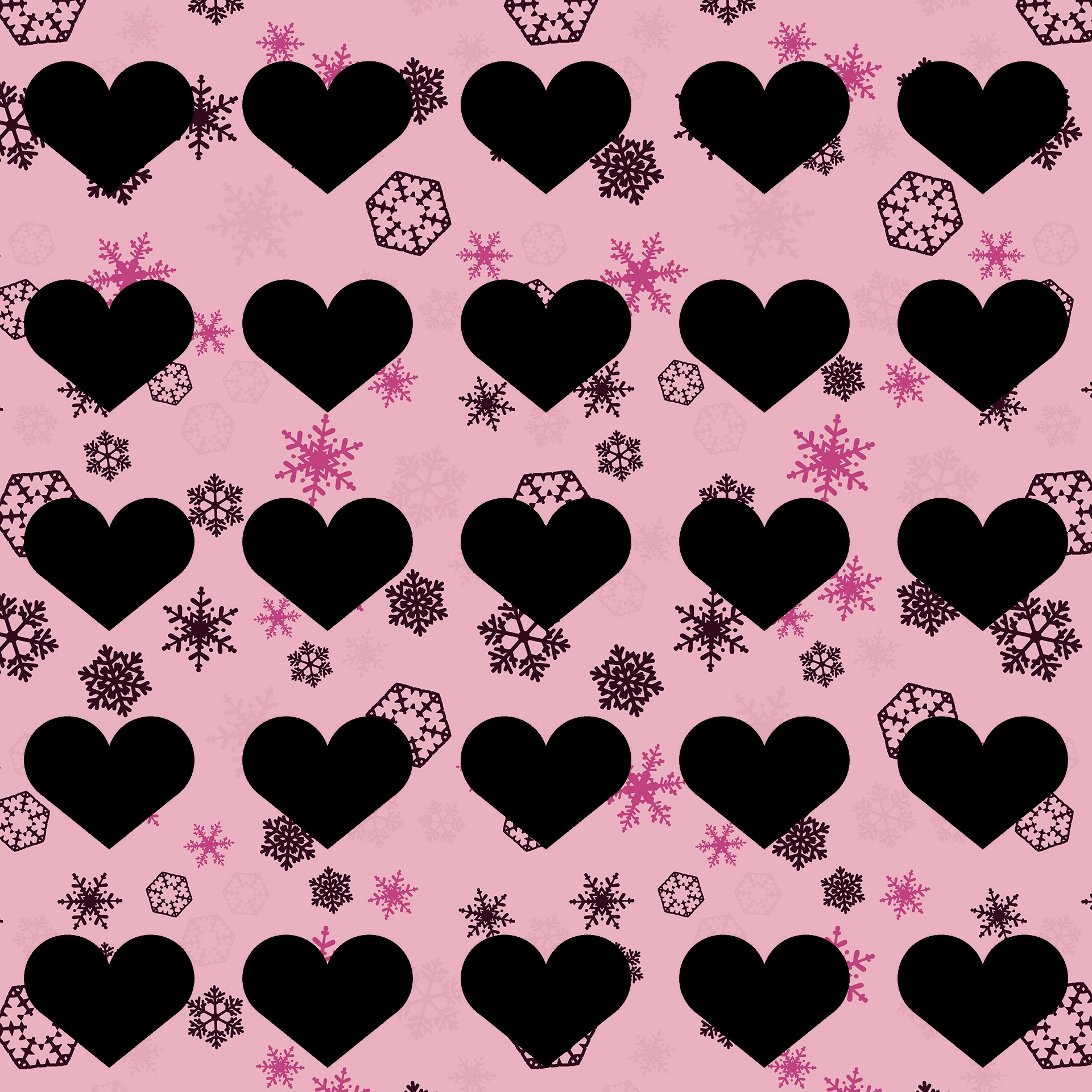 Heart Snowflake Pattern Background Free Stock Photo - Public Domain