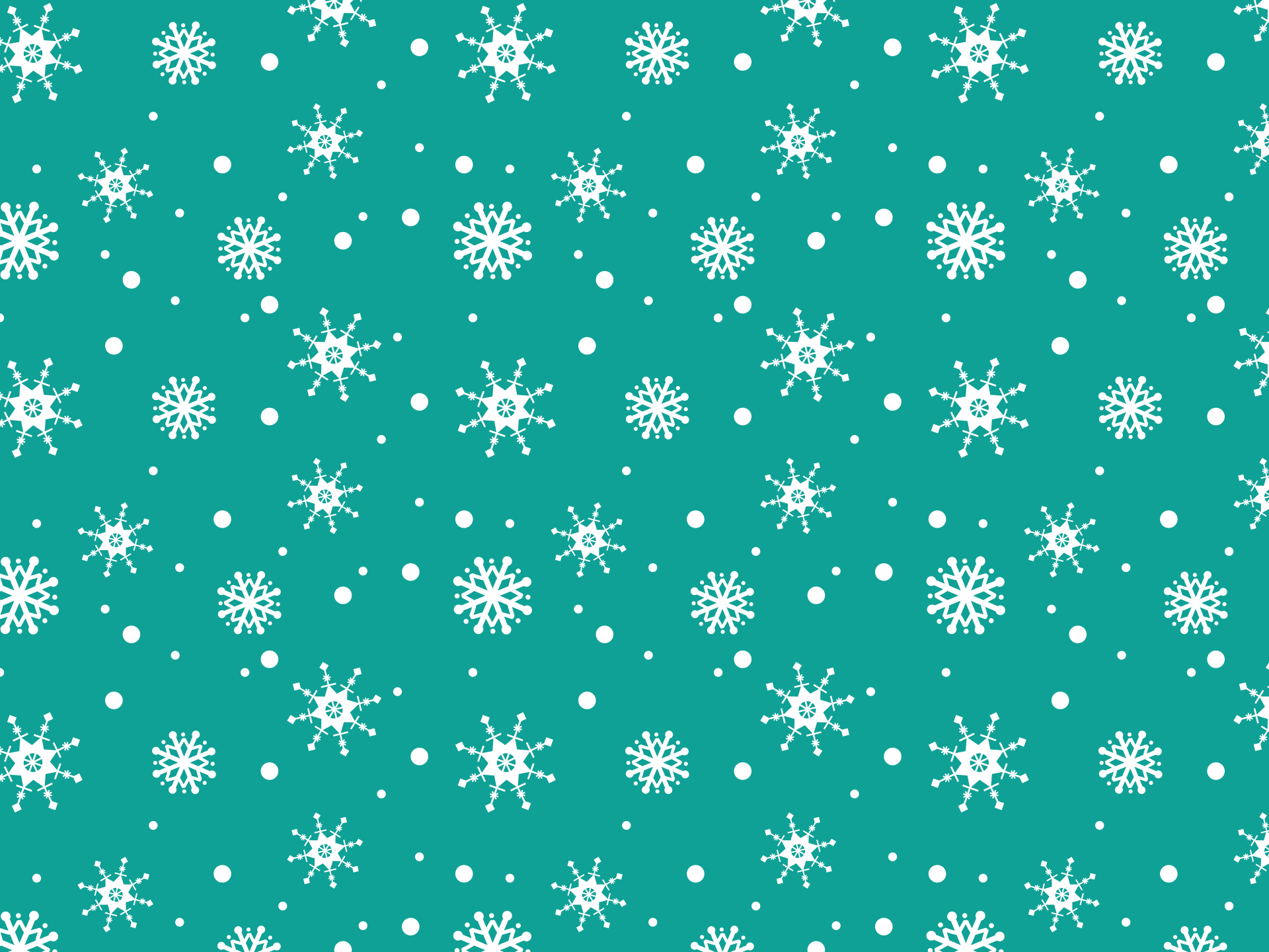 Various snowflakes illustration on green background