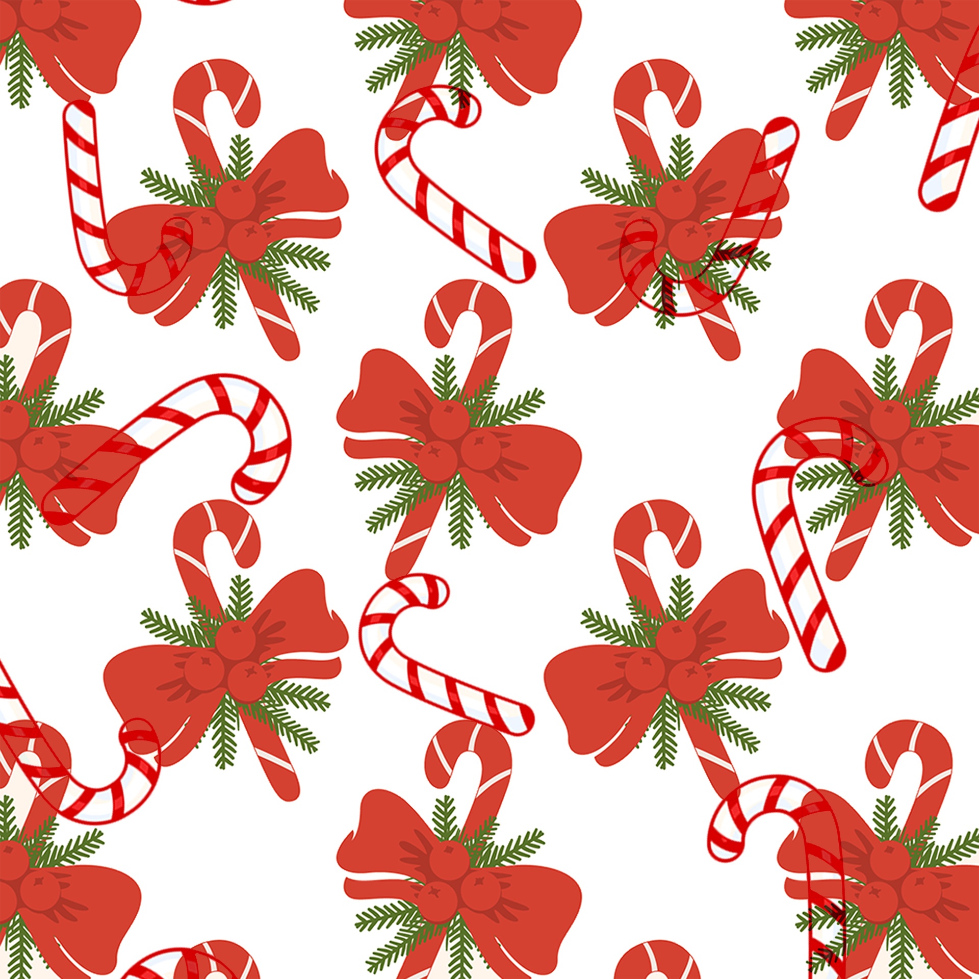 Pattern Candy Canes And Ribbons