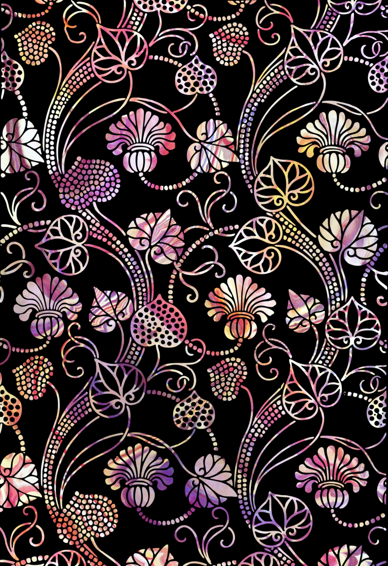 Vintage Flowers Pattern Background