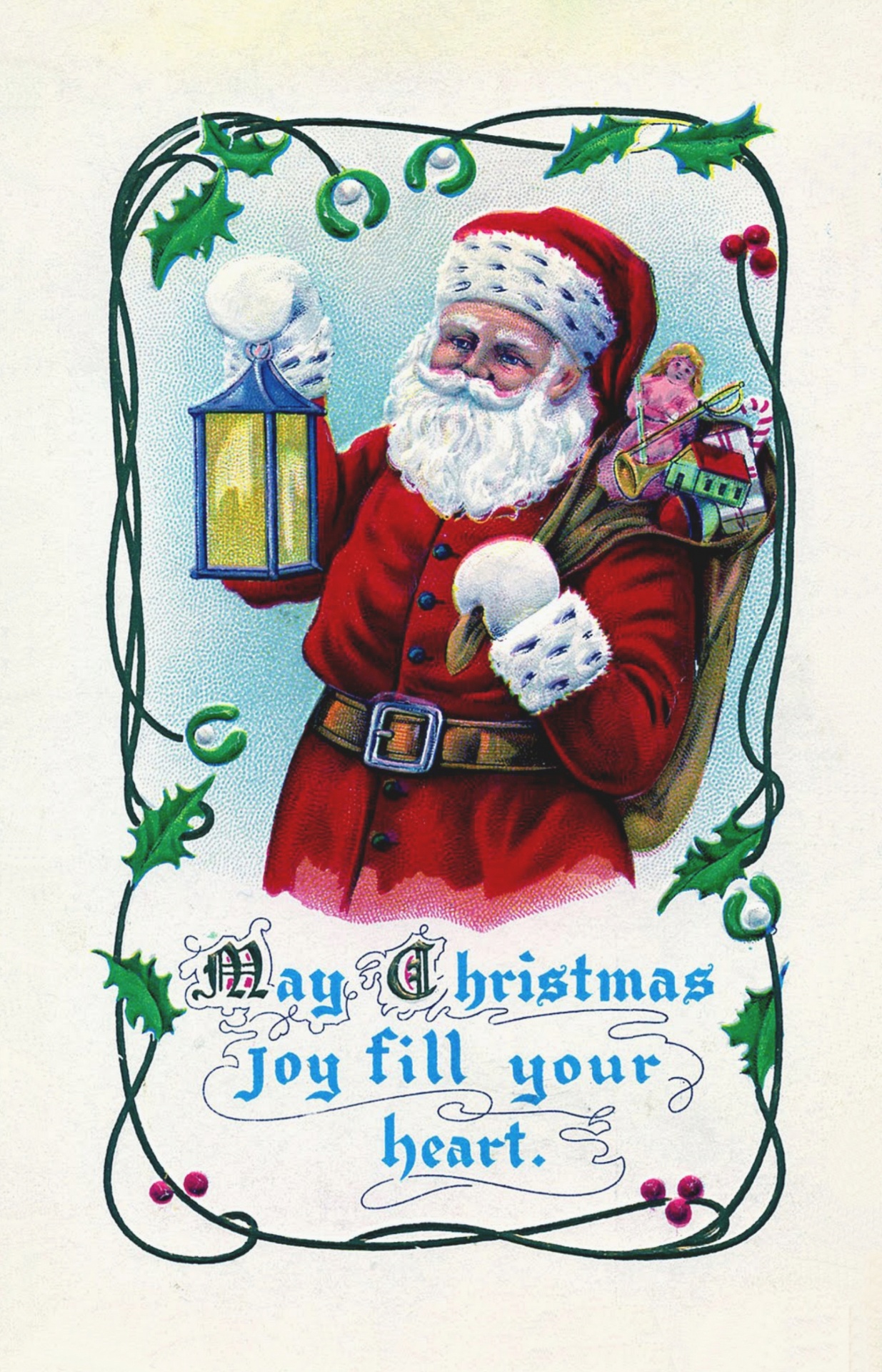Vintage christmas postcard christmas card santa claus santa claus public domain illustration old antique