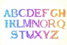 Letters Alphabet Vintage Colorful