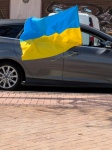 Car With An Ukrainian Flag