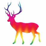 Deer Clipart Rainbow Colors