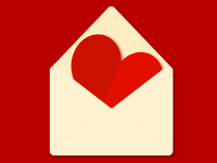 Red Heart In An Envelope