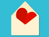 Red Heart In An Envelope