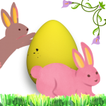 Rabbits And Easter Egg Png