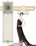 Flapper Woman Fashion Evening Gown