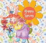 Happy Spring Colorful Greeting Card