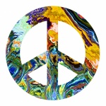 Psychedelic Filled Peace Sign