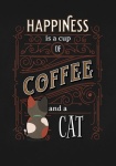 Coffee And Cat Vintage Poster