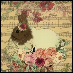 Vintage Floral Rabbit Illustration