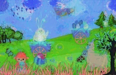 Easter Field Illustration
