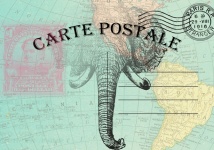 Vintage Map Post Card