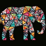 Geometric Pattern Filled Elephant