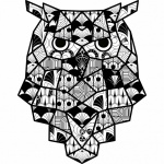 Geometric Pattern Filled Owl
