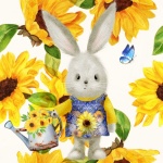 Sunflower Spring Bunny Rabbit