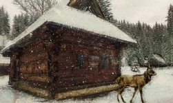 Rural Winter Cabin