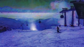 Ski Lifts And Skiers